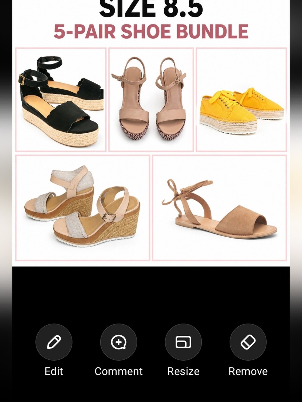 Women’s Mixed Sandals & Sneakers Bundle - Black, Beige, Yellow, Tan, Cream